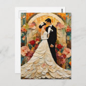 Prachtige bruid en bruidegom Collage Briefkaart (Voorkant / Achterkant)