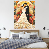 Prachtige bruid en bruidegom Collage Canvas Afdruk (Insitu (Slaapkamer))