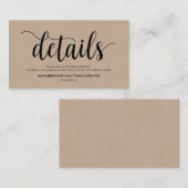 Prachtige bruiloft Website met details Informatiekaartje (Voorkant / Achterkant)