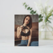 Prachtige Brunette Babe Briefkaart (Staand voorkant)