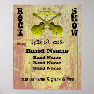Prachtige Budget Grunge Rock Show Poster