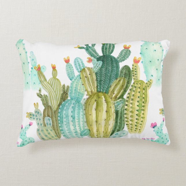 Prachtige  cactussen, succulenten, cactus bloomi accent kussen (Voorkant)