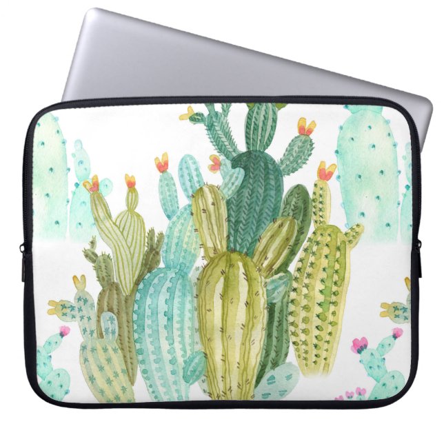 Prachtige  cactussen, succulenten, cactus bloomi laptop sleeve (Voorkant)
