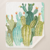Prachtige cactussen, succulenten, cactus bloomi sherpa deken (Voorkant)