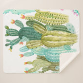 Prachtige cactussen, succulenten, cactus bloomi sherpa deken (Voorkant (horizontaal))
