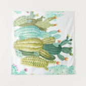 Prachtige  cactussen, succulenten, cactus bloomi wandkleed (Voorkant (horizontaal))