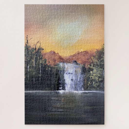 Prachtige cascade waterval Acrylverf Legpuzzel (Verticaal)