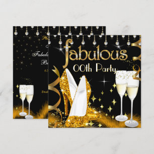 Prachtige Champagne Feest Glitter Gouden Hoge Hakk Kaart