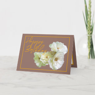 Prachtige chic witte roos bloemenboeket verjaardag kaart