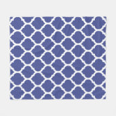Prachtige Coblat Blue Moroccan Quatrefoil Pattern Fleece Deken (Voorkant (Horizontaal))