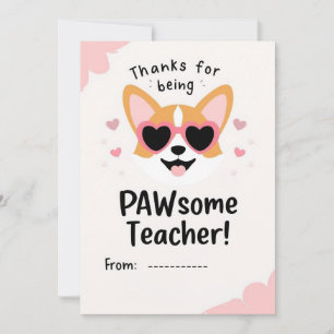 Prachtige Corgi Valentijnsklas Kaart voor de Leraa