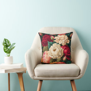 Prachtige Cream Pink Red Floral Sierkussen