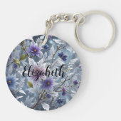 Prachtige Crystal Frost winterbloei Sleutelhanger (Achterkant)