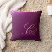 Prachtige Curly Monogram Paarse Pillow-Sjabloon Kussen (Deken)