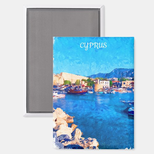 Prachtige Cyprus kustlandschap reizen Magneet (Voorkant / Achterkant)
