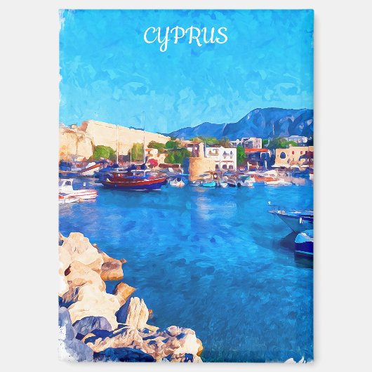 Prachtige Cyprus kustlandschap reizen Magneet (Voorkant)