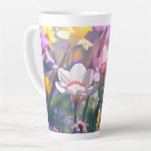 Prachtige Daffodil Flower Latte Mok. Latte Mok (Linkerhoek)