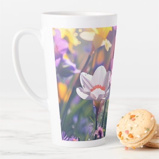 Prachtige Daffodil Flower Latte Mok. Latte Mok (In situ)