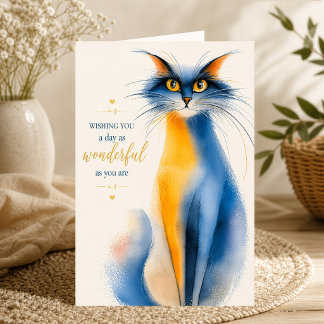 Prachtige Dag Kat Aquarel Inspirerend Kaart