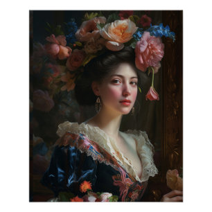 Prachtige dame in een zijderupsenter. perfect poster