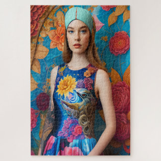 Prachtige dame met tattoo legpuzzel