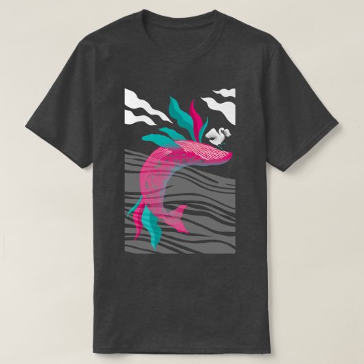 Prachtige danserende walvis t-shirt (Design voorkant)