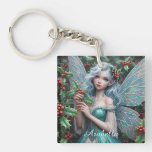 Prachtige decemberfee in Holly Sleutelhanger