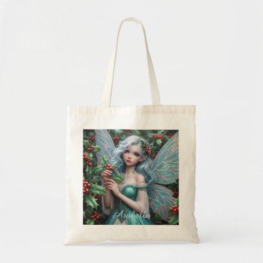 Prachtige decemberfee in Holly Tote Bag (Voorkant)