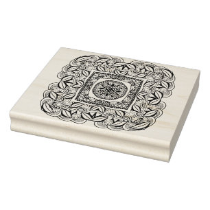 Prachtige decoratieve kwadraten 	rubberstempel