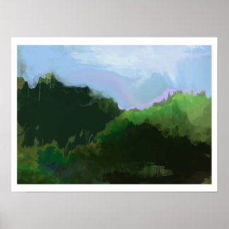 prachtige denkbeeldige bergen poster