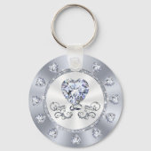 Prachtige diamanten hart goedkoop, foto bruiloft g sleutelhanger (Achterkant)