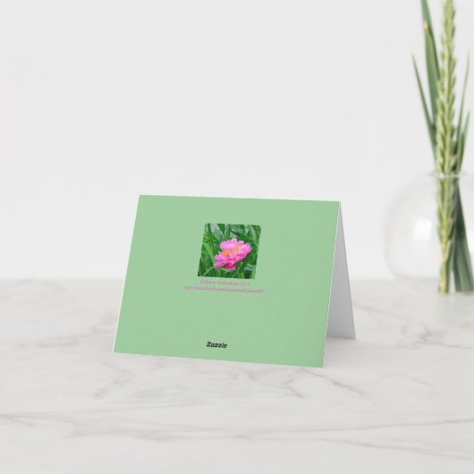 PRACHTIGE DIEPROZE PIOEN, "COMMENTAAR ALLEZ-VOUS?" KAART (Achterkant)