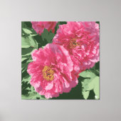 Prachtige dieproze pioen op canvas. canvas afdruk (Voorkant)