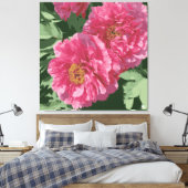 Prachtige dieproze pioen op canvas. canvas afdruk (Insitu (Slaapkamer))