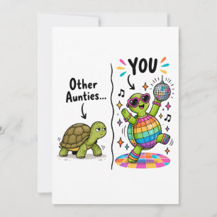 Prachtige Disco Schildpad Cadeau Grappige Tante Feestdagenkaart