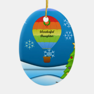 Prachtige dochter, kleurige hete luchtballon keramisch ornament