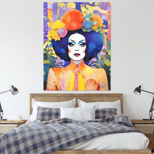 Prachtige Drag Queen Canvas Afdruk (Insitu (Slaapkamer))