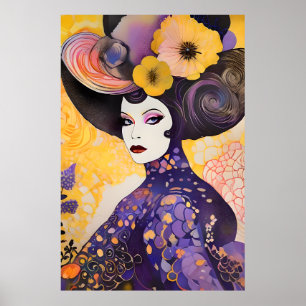 Prachtige Drag Queen Klimt stijl Poster