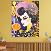 Prachtige Drag Queen Paarse Sinaasappel Canvas Afdruk (Insitu (Woonkamer))