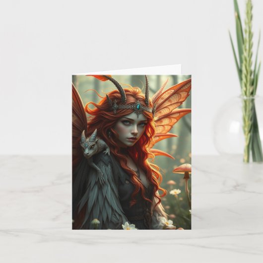 Prachtige Dragon Fairy Portrait Kaart (Voorkant)