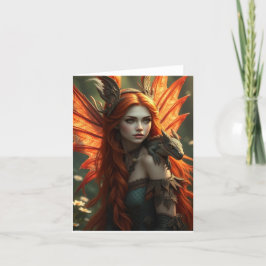 Prachtige Dragon Fairy Portrait Kaart