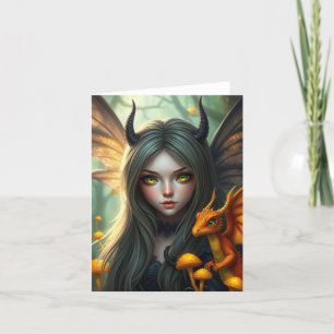 Prachtige Dragon Fairy Portrait Kaart