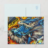 Prachtige Dragon Wall Art Graffiti Briefkaart (Voorkant / Achterkant)