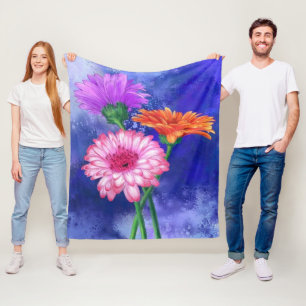 Prachtige drie kleuren-Gerberas - gemanipuleerde k Fleece Deken