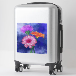 Prachtige drie kleuren-Gerberas - gemanipuleerde k Sticker