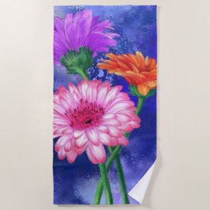 Prachtige drie kleuren-Gerberas - gemanipuleerde k Strandlaken
