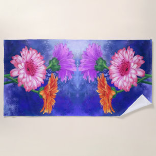 Prachtige drie kleuren-Gerberas - Lente - Schilder Strandlaken