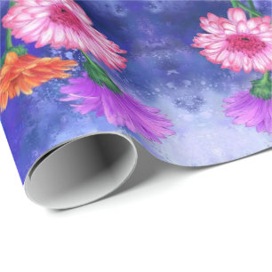 Prachtige drie kleuren-Gerberas - Migned Drawing A Cadeaupapier