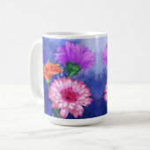 Prachtige driekleurige Gerberas Coffee Mok schilde (Voorkant links)