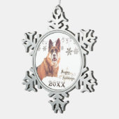 Prachtige Duitse feestdag in Shepherd Tin Sneeuwvlok Ornament (Rechts)